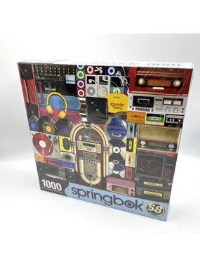Springbok 1000 pc Puzzle Music To My Ears Sealed Jukebox Sony Walkman